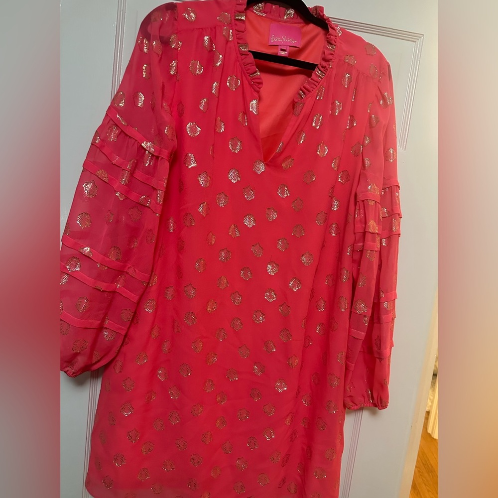 Lilly Metallic Coral Dress 12